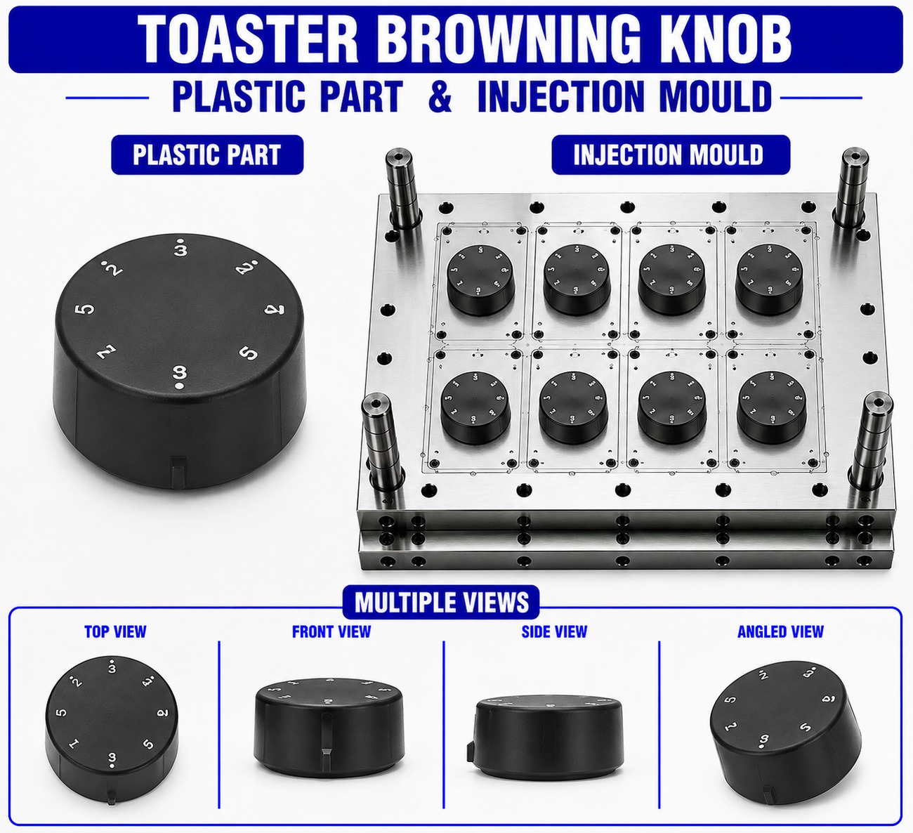 Toaster Plastic Browning Knob Mould and Moulding Services